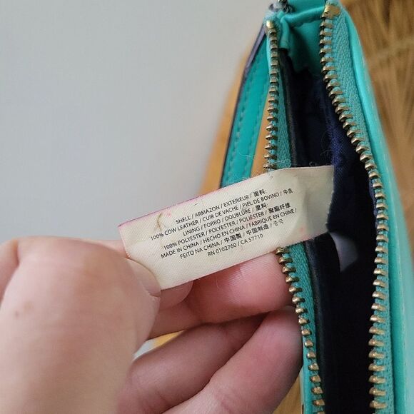 Kate Spade Wristlet/Clutch Purse Aqua Blue Small Zippered - Picture 10 of 10